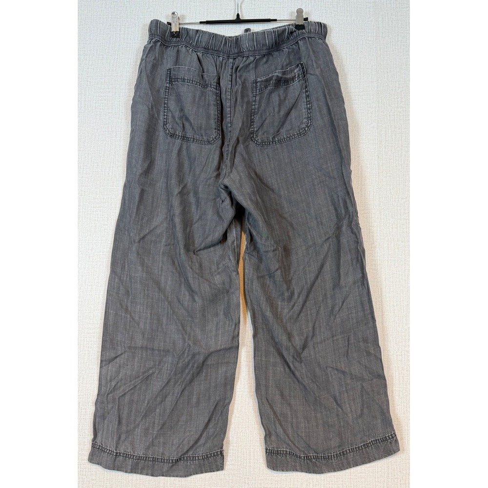 NWT Splendid Womens Black Lyocell Wide Leg Cropped Drawstring Pants •L• Coastal - Picture 6 of 8